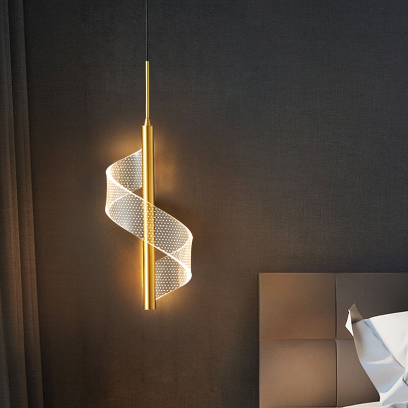 Linear Shape Metal Pendant Lights Contemporary Style Hanging Lamps