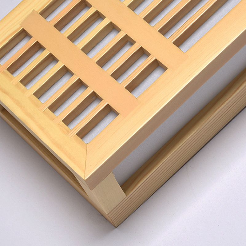 Wooden Wall Mount Light Modern Wall Sconce Lamp with Plastic Shade for Living Room