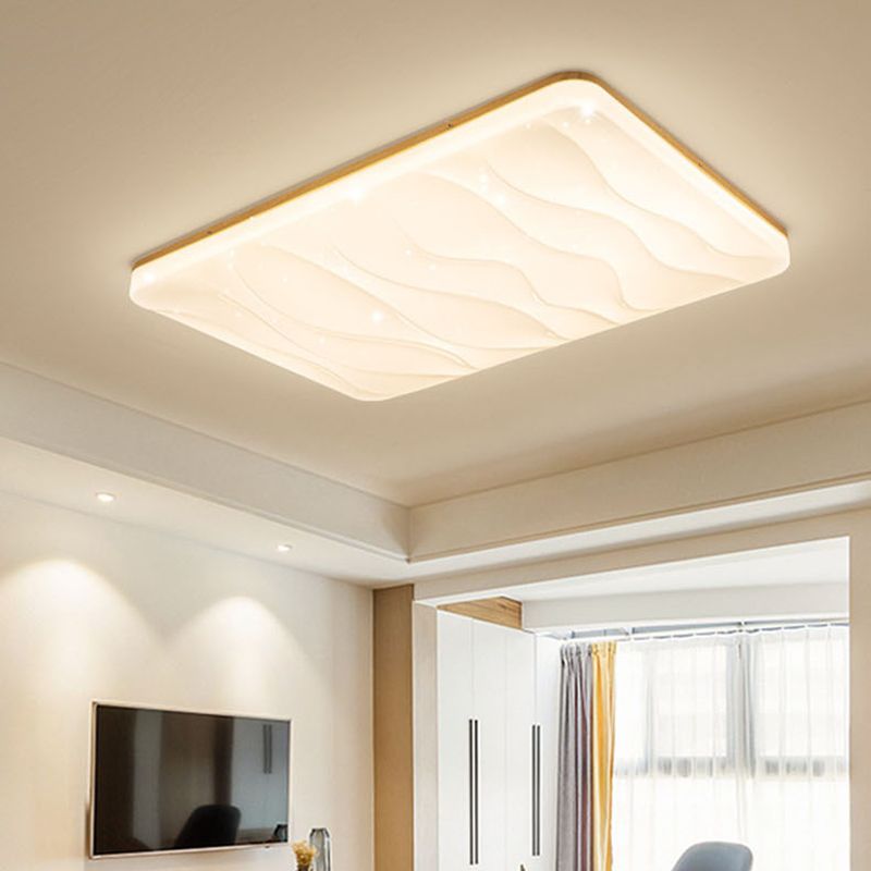 Modern Style Ceiling Light Simplicity Wooden LED Flush Mount Ceiling Lamp for Sitting Room