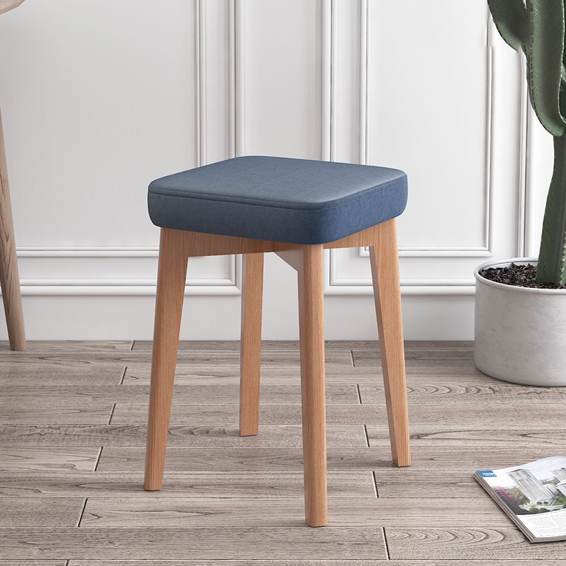Indoor Cotton Ottoman Tear Resistant with Four Legs Cube Ottoman Square Modern