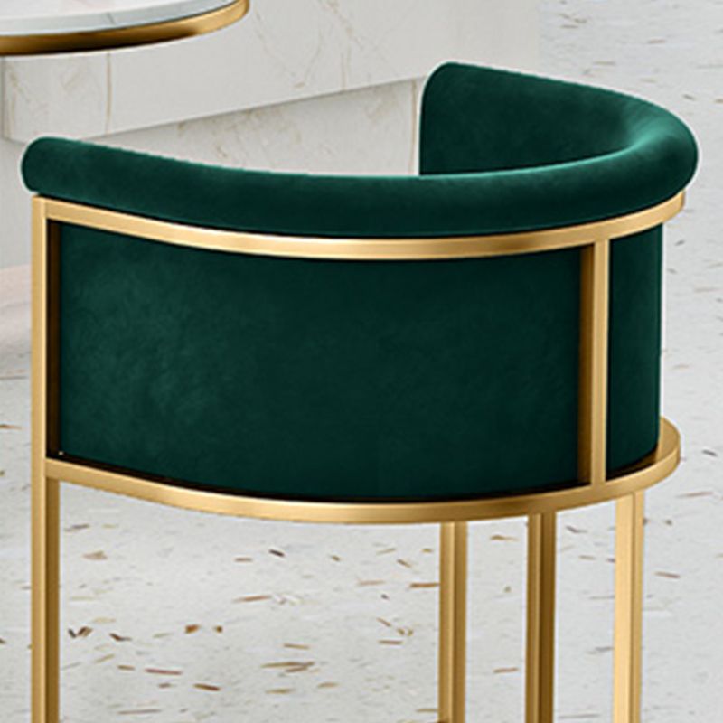 Scandinavian Footrest Upholstered Bar Stool Coffee Shop Low Back Counter Bar Stool