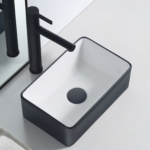 Modern Porcelain Trough Sink Rectangular Trough Bathroom Sink