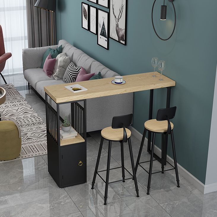 Industrial Bar Height Pub Table Solid Wood Counter Height Dining Table