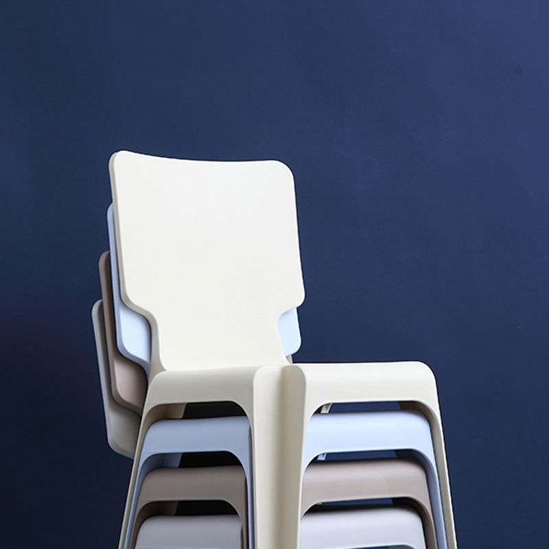 Silla de comedor escandinava sin brazos, sillas laterales de comedor apilables de plástico