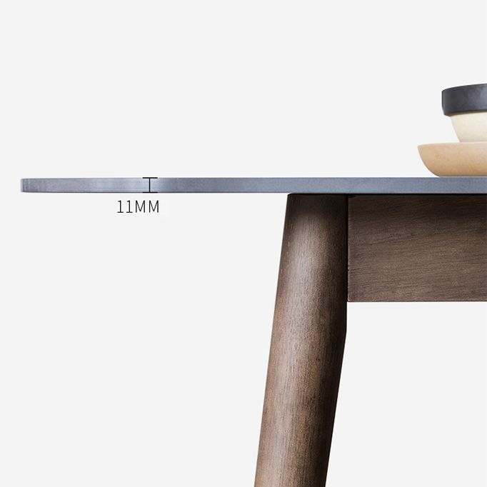 Mid-Century Modern Dining Table Sintered Stone Dining Table with 4 Legs