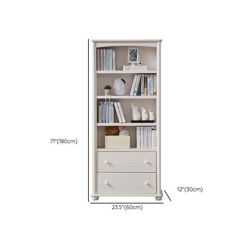 Pure White Standard Bookcase Contemporary Wooden Bookshelf with Shelves