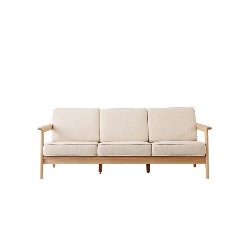 Scandinavian Cotton-Blend Beige Sofa Pillow Back Cushion Settee