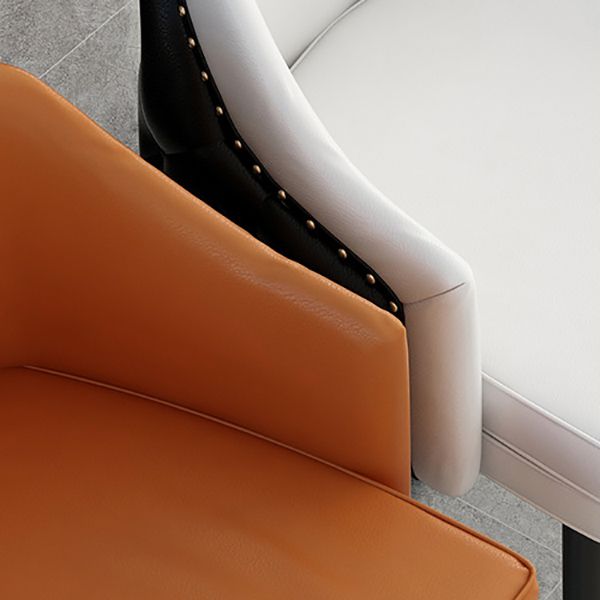 Modern Armrest Backrest Counter Stool Iron Cafe Bar Stool with Cushion and Pedal