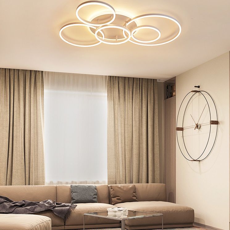 Circle Flush Mount Light Fixtures Ultra-Contemporary Metal Ceiling Light Fixtures for Living Room