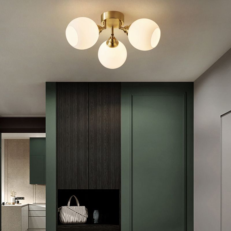 Luz de techo esférico múltiple iluminación de techo de vidrio de estilo moderno para sala de estar