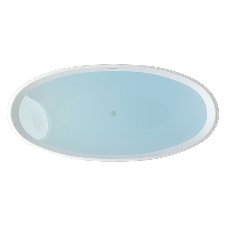 Modern Soaking Freestanding Bath Tub Acrylic Oval Bathtub with Overflow Trim