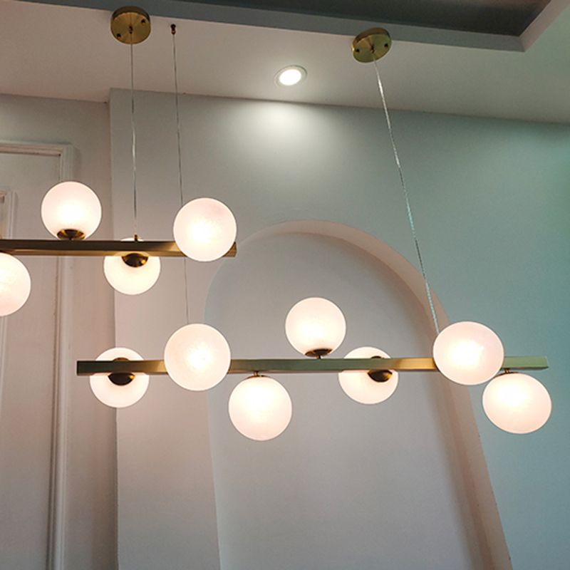Nordic Style Hanging Lamp Ball Shape Island Light Fixture for Living Room
