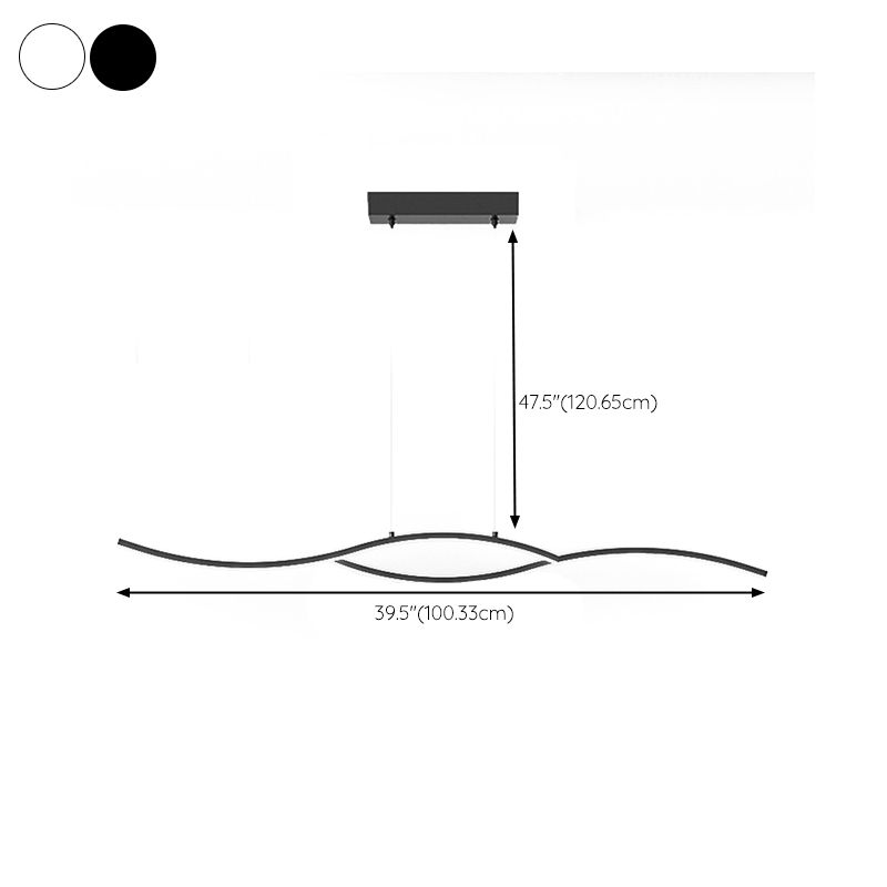 2-Light Modern Island Lighting Black/White LED Ceiling Light for Bedroom