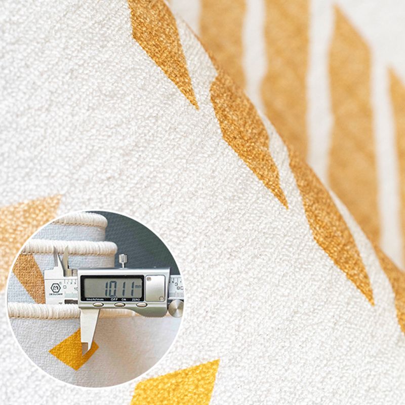 Beige Modern Area Rug Polyester Stripe Pattern Rug Non-Slip Rug for Home Decor