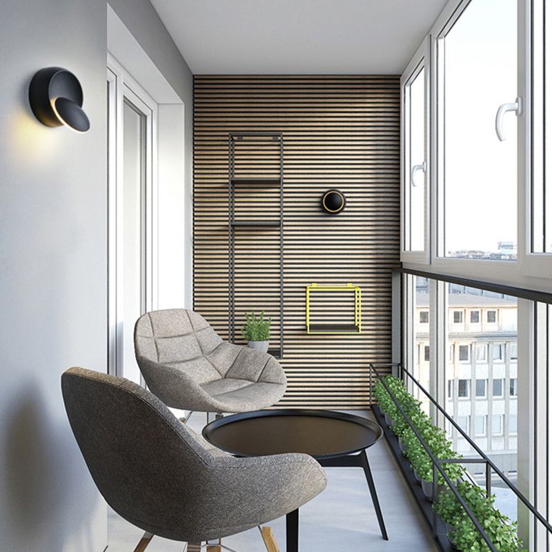 Round Shape Metal Wall Sconces Modern 1-Light Wall Mount Light Fixture