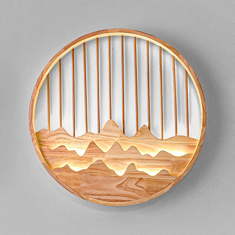 Modern Style Wooden Wall Sconce Simple LED Wall Mount Lamp for Living Room