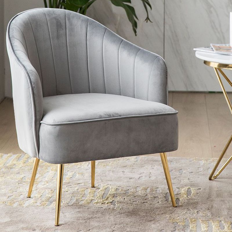 Contemporary Style Upholstered Arm Dining Chair Solid Back Side Chair for Home