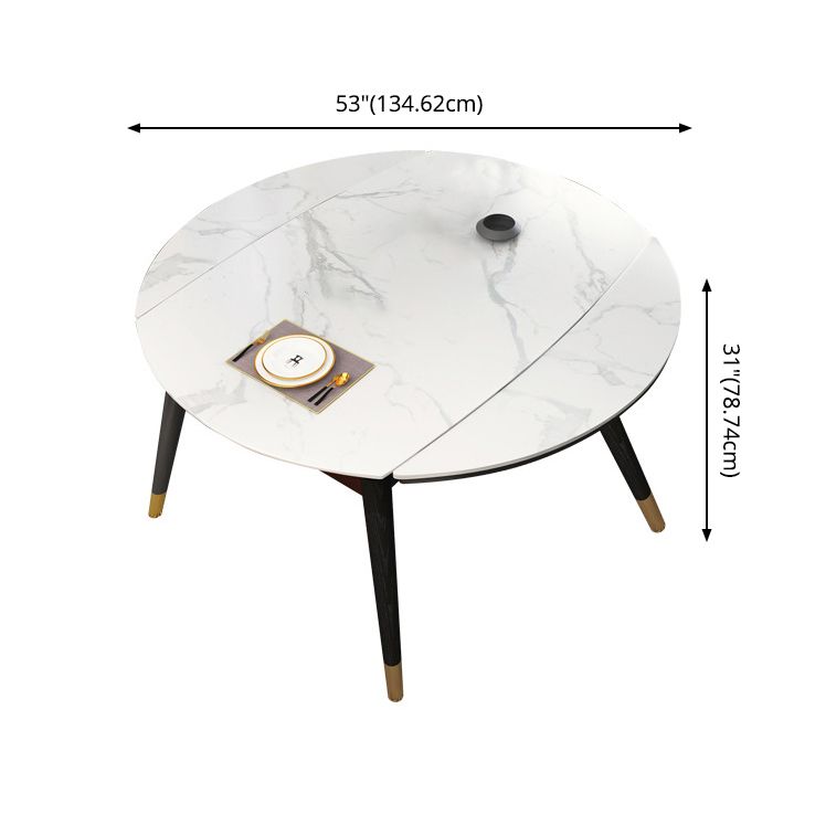 Modern Style Sintered Stone White Dining¬†Room¬†Set with Round Table Dining Table Furniture
