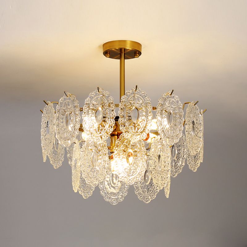 Glass Shade Hanging Light Modern Style Pendant Light Fixture for Living Room