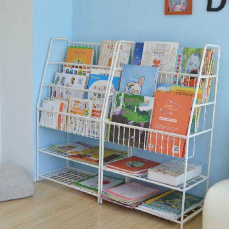 Modern White Standard Bookcase Freestanding Kids Standard Bookcase