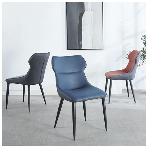 Chaises de salle à manger en faux cuir contemporain chaises sans bras pour cuisine