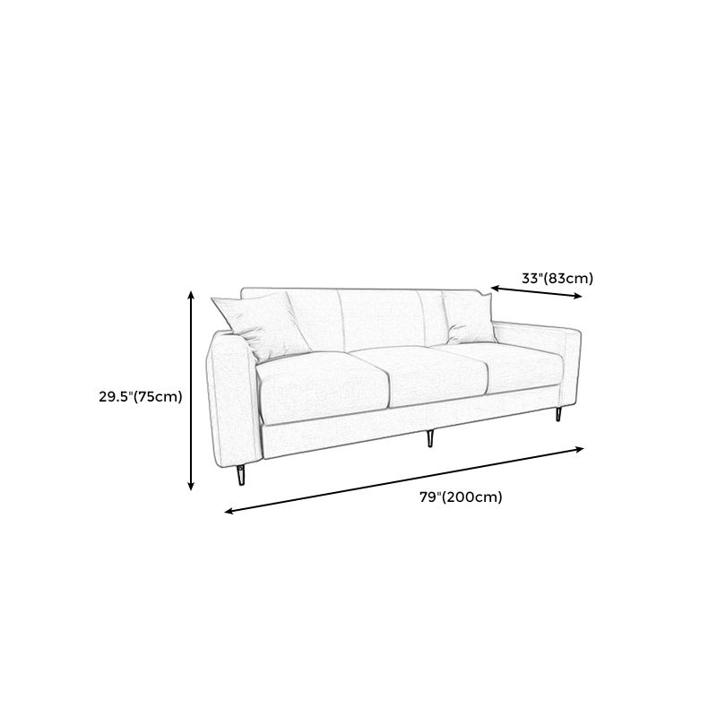 Contemporary Cotton Blend Standard Cushions Square Arm Settee Bench