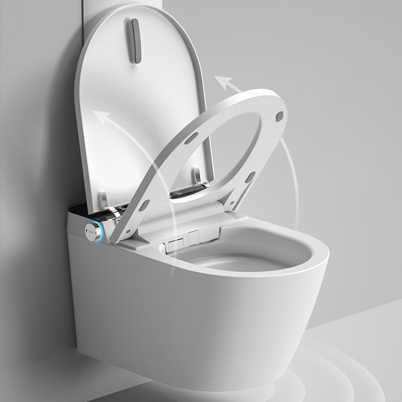 Elongated Wall Mounted Bidet with Heated Seat White 12.20" High Temperature Control Bidet