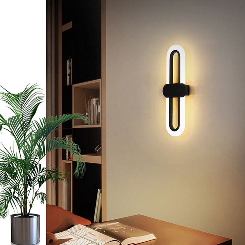 Unique Shape Wall Light Fixture Modern Wall Mounted Lighting in Black for Dining Room