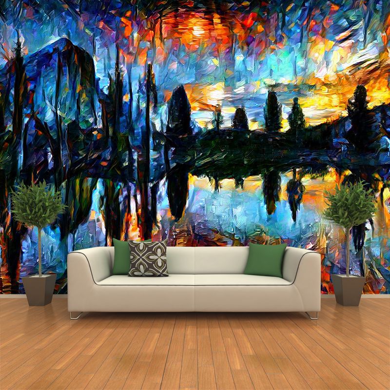 Art Abstract Illustration Pattern Mildew Wall Mural Horizontalt for Living Room
