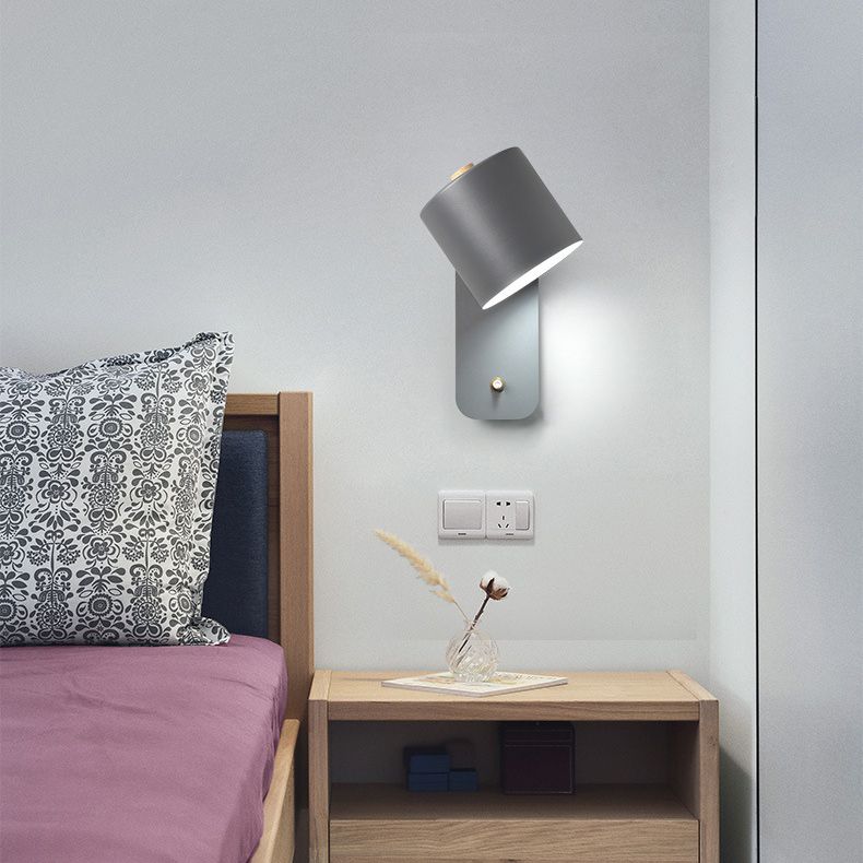 Slaapkamer eenvoudige sconce verlichtingsarmaturen 1 blub metalen roterende wandgemonteerde verlichting