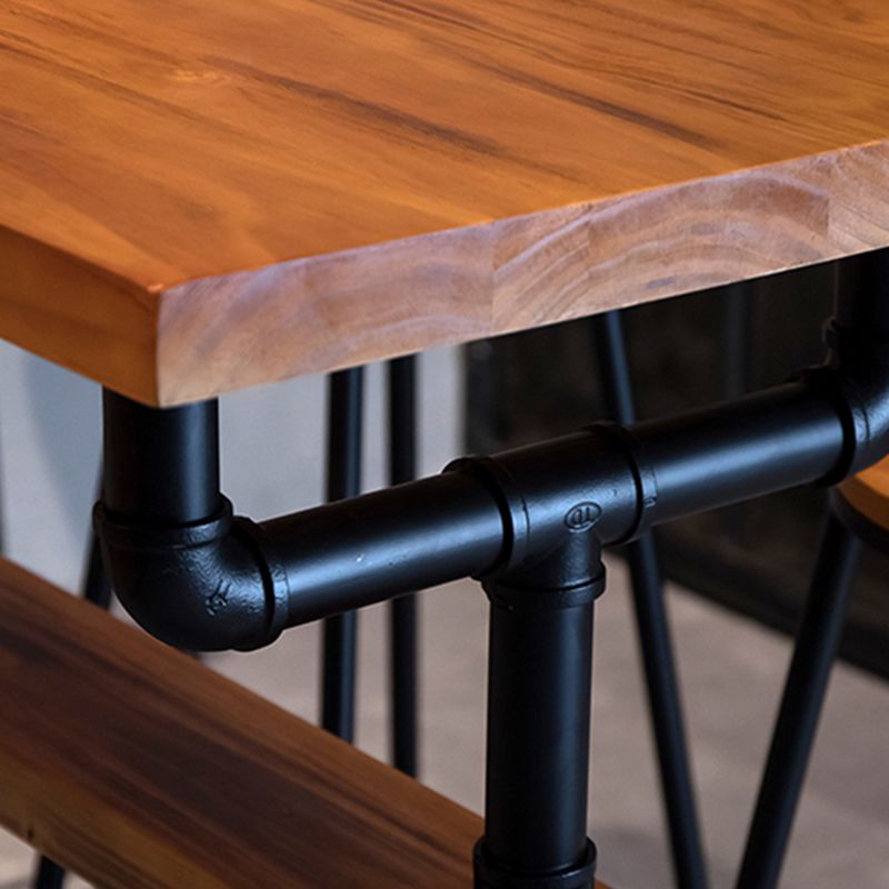 Solid Wood Bar Dining Table Contemporary Rectangle Counter Height Table