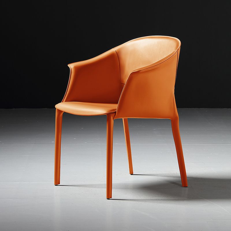 Modern Dining Room Dining Chair Faux Leather Arm Parsons Chair