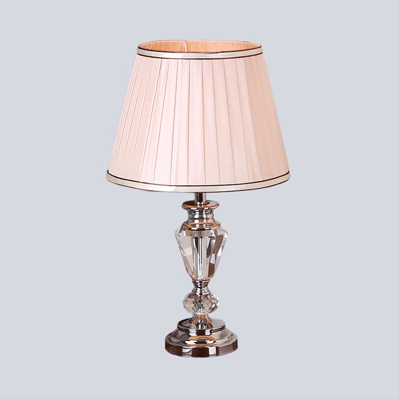 Barrel Schatten Stoff Task Light Modernismus 1 Kopf rosa/weiße Nachttischlampe für Bett