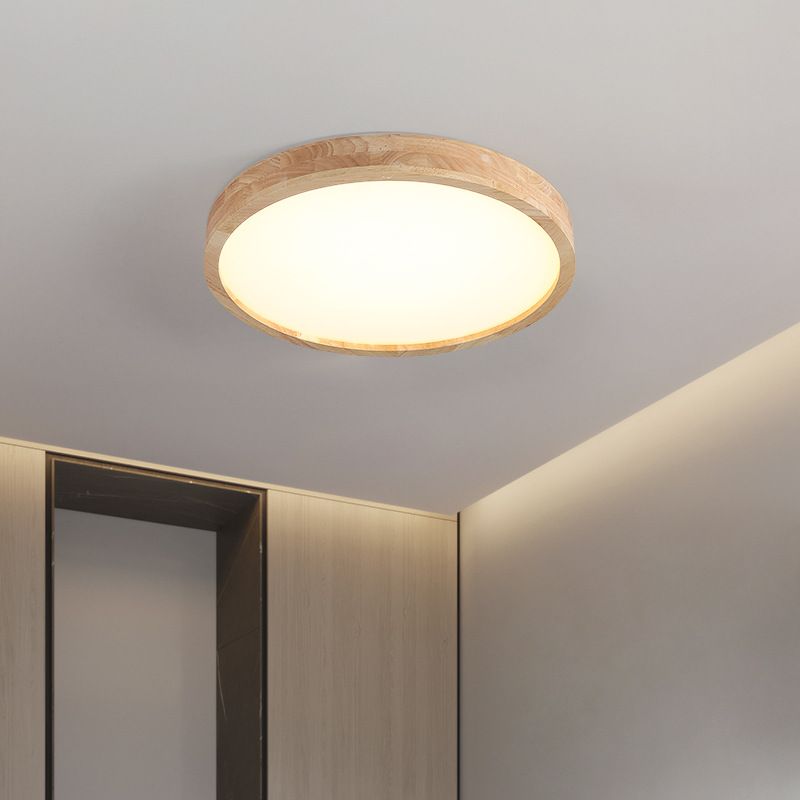 Modern Simple Style Geometric Flush Mount Lighting Wooden Flush Ceiling Light