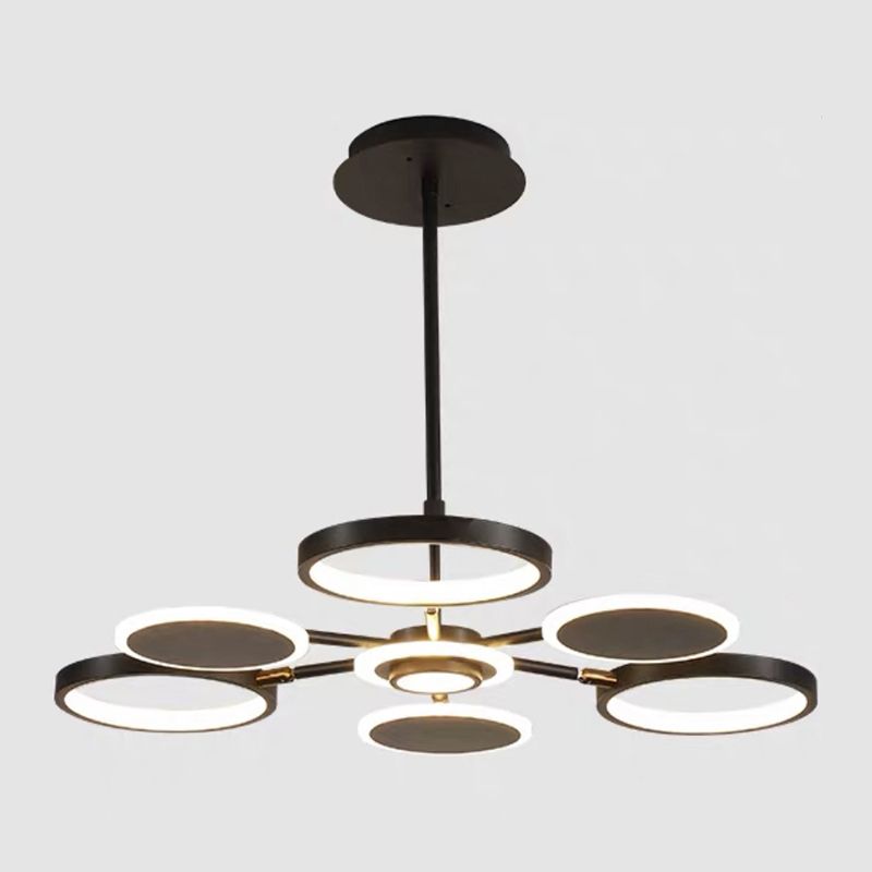 Metal Rings Ceiling Chandelier Minimalist Style LED Chandelier Light Fixture