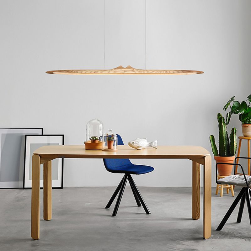 Luci a sospensione contemporanea per l'illuminazione dell'isola lineare dell'isola della cucina in legno