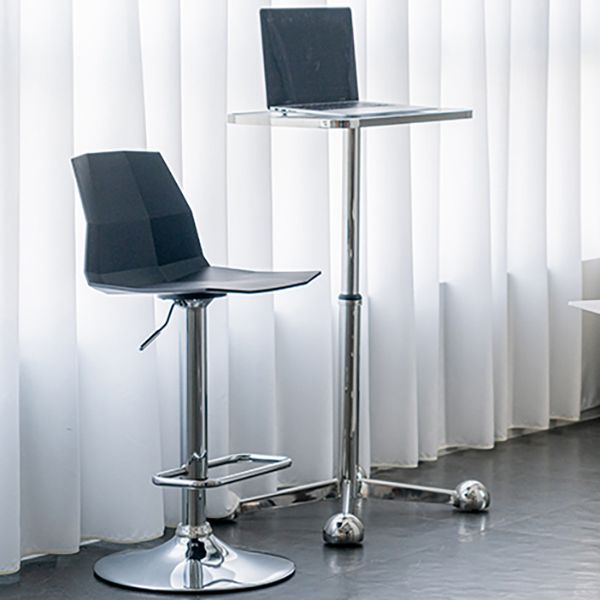 Industrial Backrest Armless Counter Stool Adjustable Iron Stool with Plastic Cushion