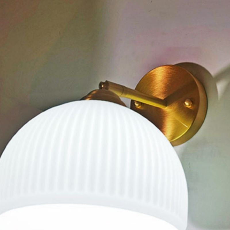 Glass Wall Lamp Modern 1-Light Wall Mounted Lighting for Bedroom