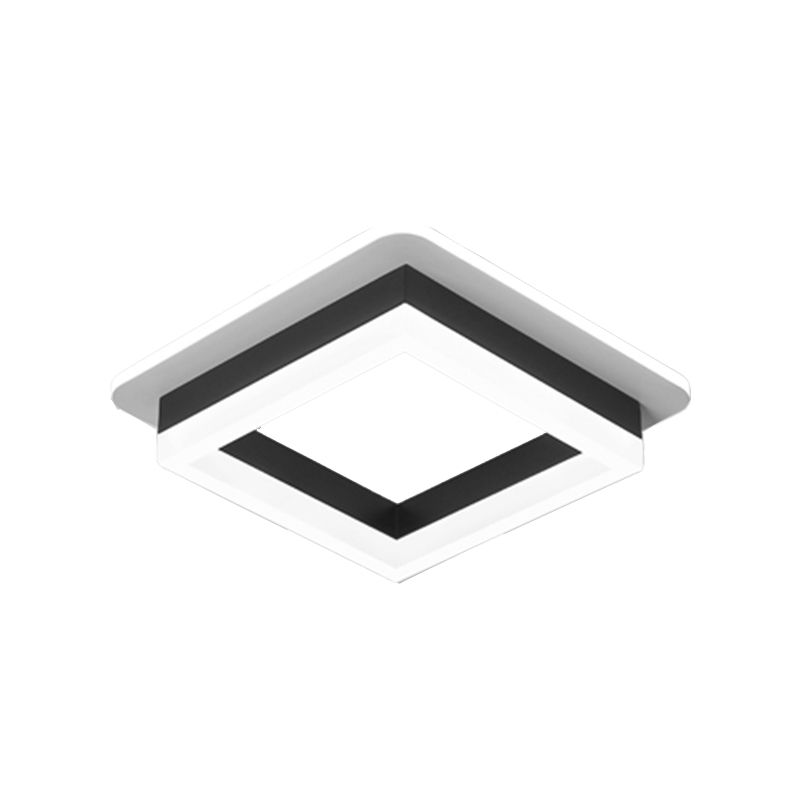 Modern Style Geometry Ceiling Lights Metal 2 Light Ceiling Lamps for Bedroom in Black