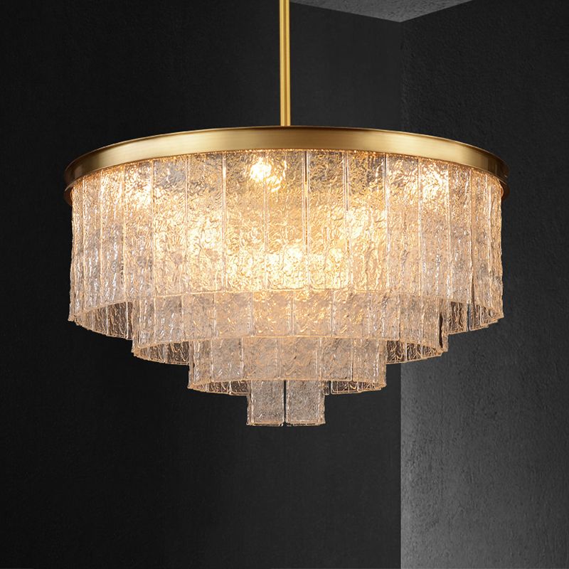 Luz de lámpara de múltiples niveles contemporáneas lámparas de araña colgantes de vidrio para cafetería