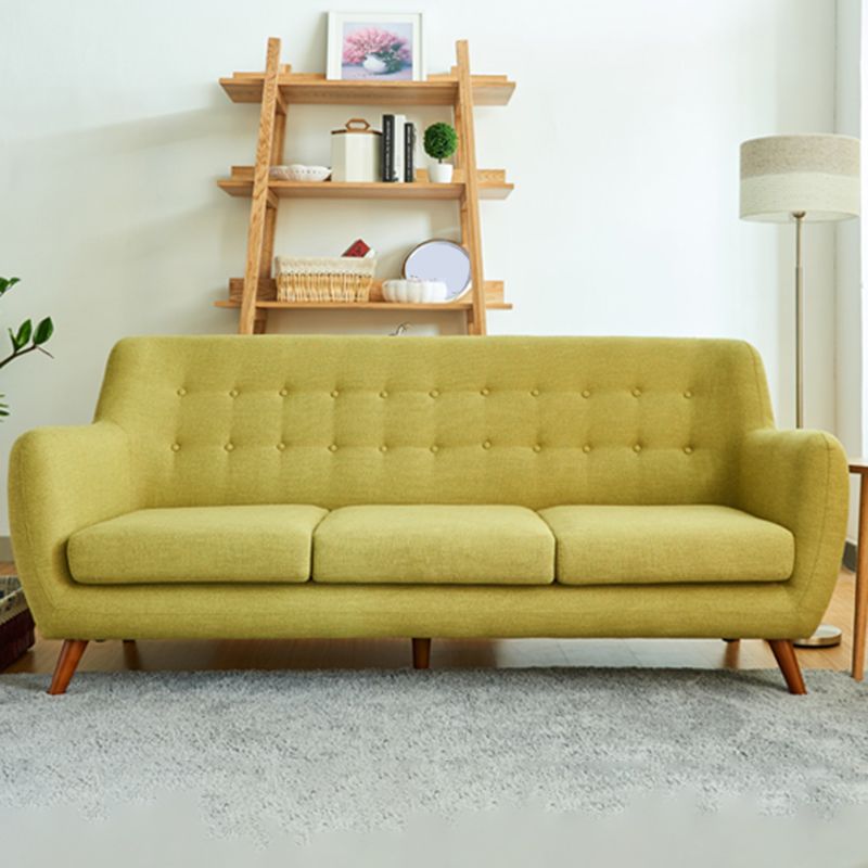 Contemporary Tight Back  Fabric Settee Square Arm Standard Sofa