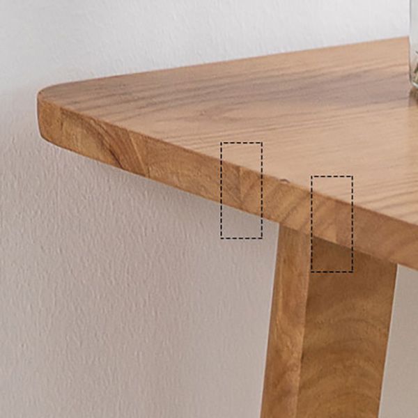 Modern Rectangle Fixed Bar Table Solid Wood Counter Height Bar Dining Table