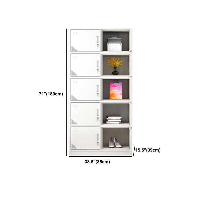 Contemporary Wardrobe Metal Freestanding Wardrobe Closet with Locks