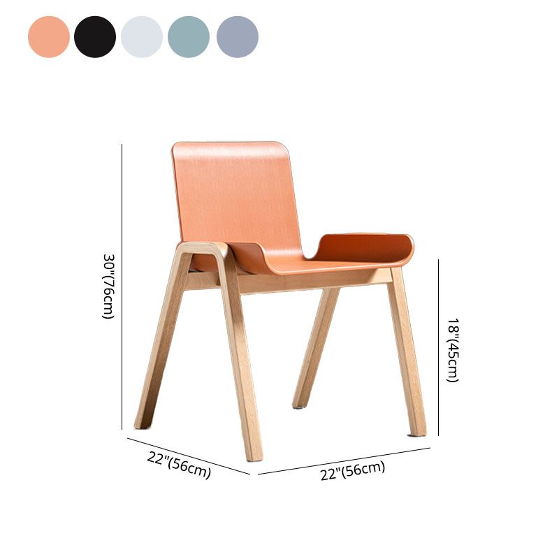 Eigentijdse stijl eetstoelen armloze stoelen voor keuken met houten benen