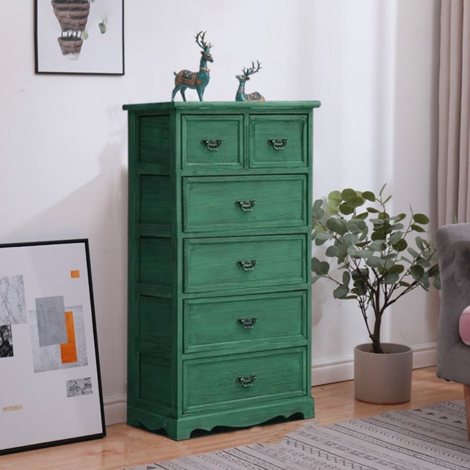 Coastal Storage Chest Solid Wood Dresser with 6/5 Drawers , 11.7 Inch W