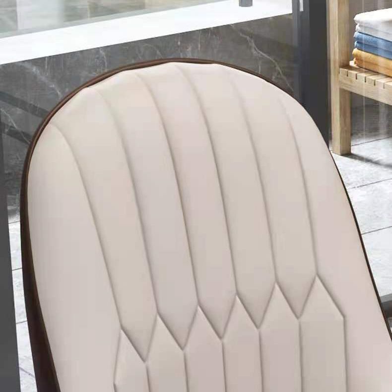 Silla lateral casera escandinava Silla de comedor con respaldo sólido tapizada de metal