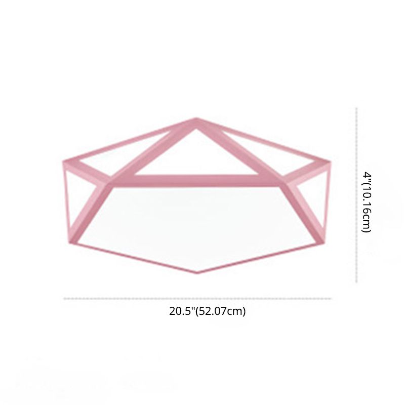 Nordic Style Flush Mount Ceiling Lamp Diamond Shape LED Flush Mount Lighting for Bedroom