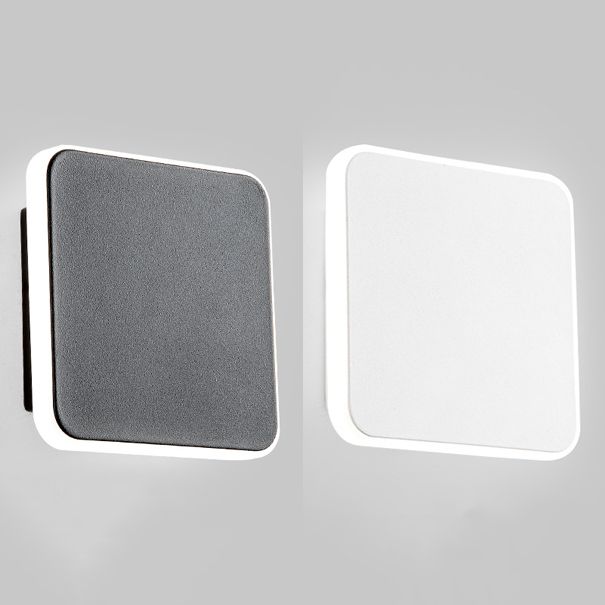 1 Light Study Room Sconce Light with Square Shade Black/White Wall Lamp in Warm/White Light