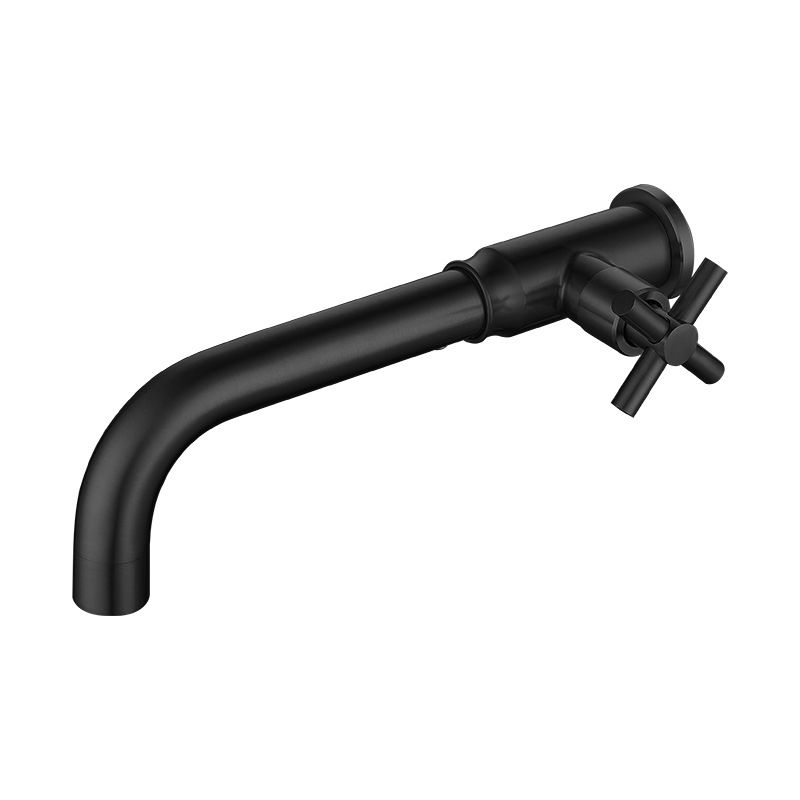 Contemporary Vessel Faucet Stainless Steel Cross Handles Wall Mounted Bathroom Faucet
