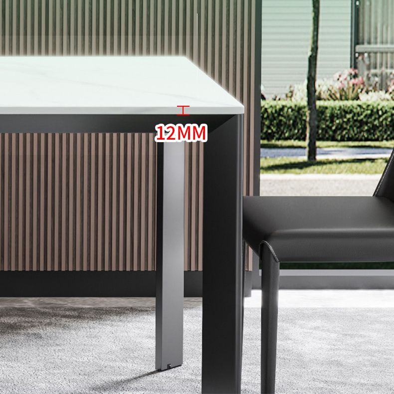 Sintered Stone Dining Table Set 1/4 Pieces Modern Rectangle Dining Table Armless Chairs